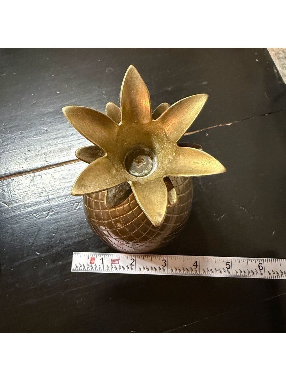 Vintage Brass Pineapple Trinket Dish Egg Cup Jewelry Box Lidded Decor MCM - Picture 3 of 7